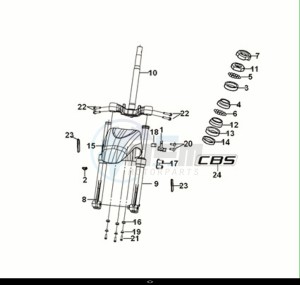 SYMPHONY ST 125 (XL12W1-EU) (E5) (M1) drawing STEERING STEM - FRONT CUSHION