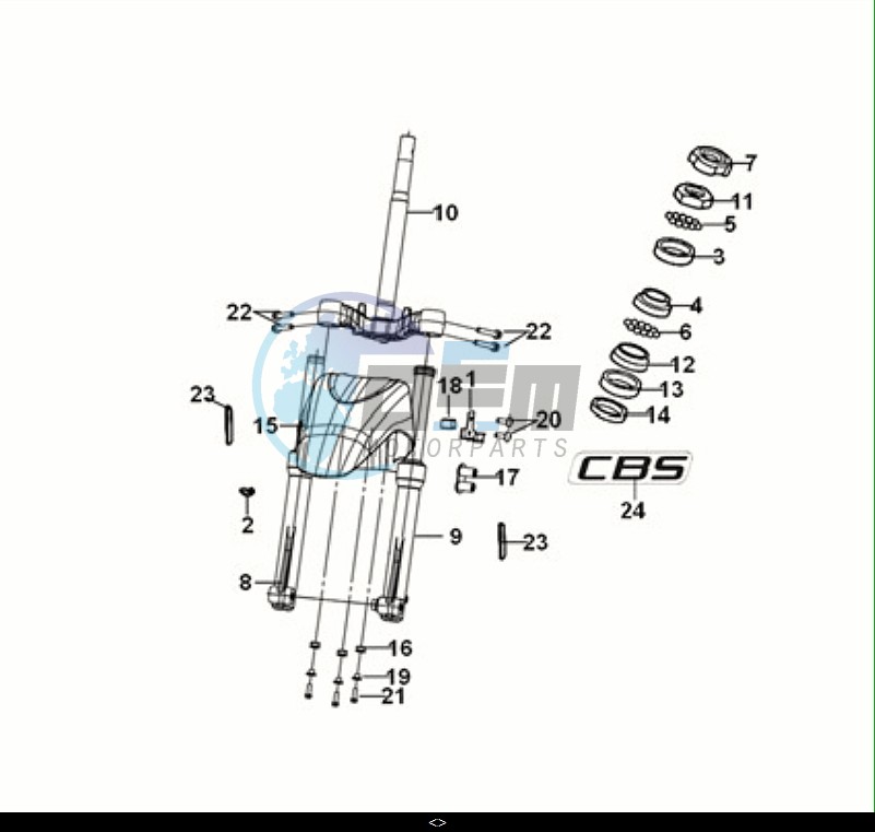 STEERING STEM - FRONT CUSHION