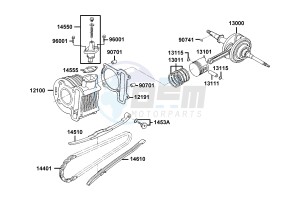 VP 50 drawing Cylinder  - Piston  - Crankshaft