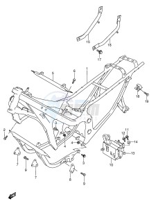 GSX600F (E2) Katana drawing FRAME (MODEL P R S T)