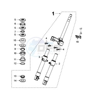 E VIVACITY A drawing FRONT FORK / STEERINGHEAD