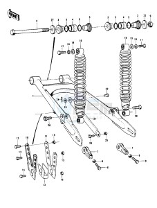 KX 400 A (-A2) drawing SWING ARM_SHOCK ABSORBERS