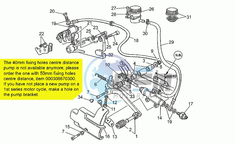 Rear master cylinder