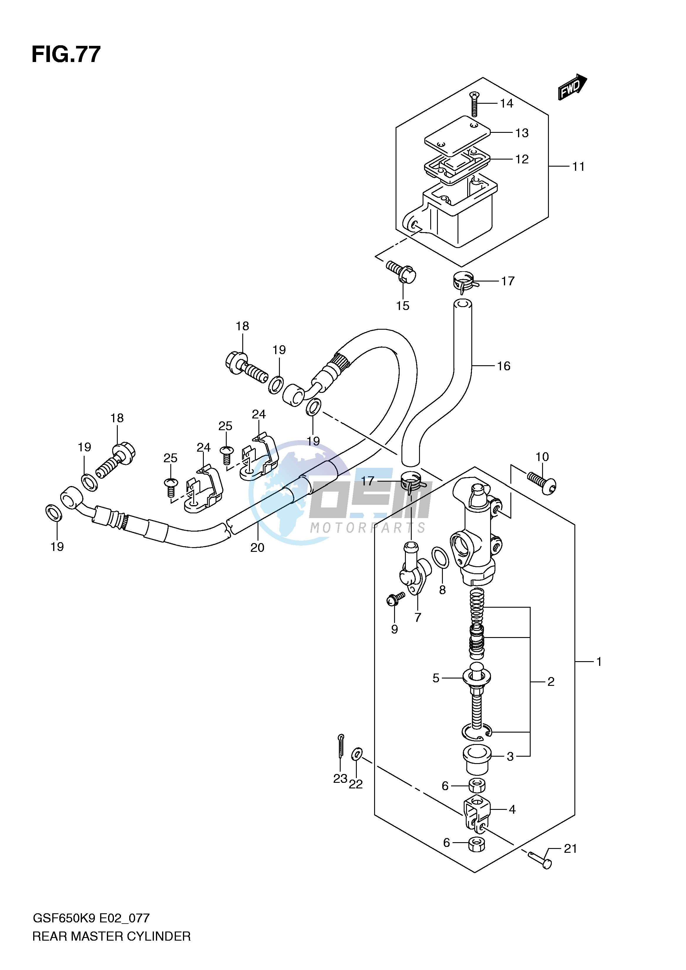 REAR MASTER CYLINDER (GSF650K9 SK9 SUK9 UK9 L0 SL0 SUL0 UL0)