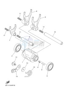 YZ450F (B118 B119 B11A B11B) drawing SHIFT CAM & FORK