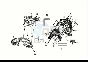 JET4 RX 125 (XE12W4-EU) (E5) (M1) drawing REAR FENDER - REAR INNER FENDER