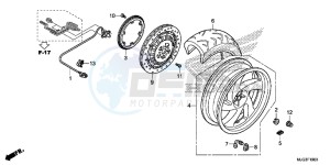 GL1800BF F6B Bagger - GL1800BF UK - (E) drawing REAR WHEEL