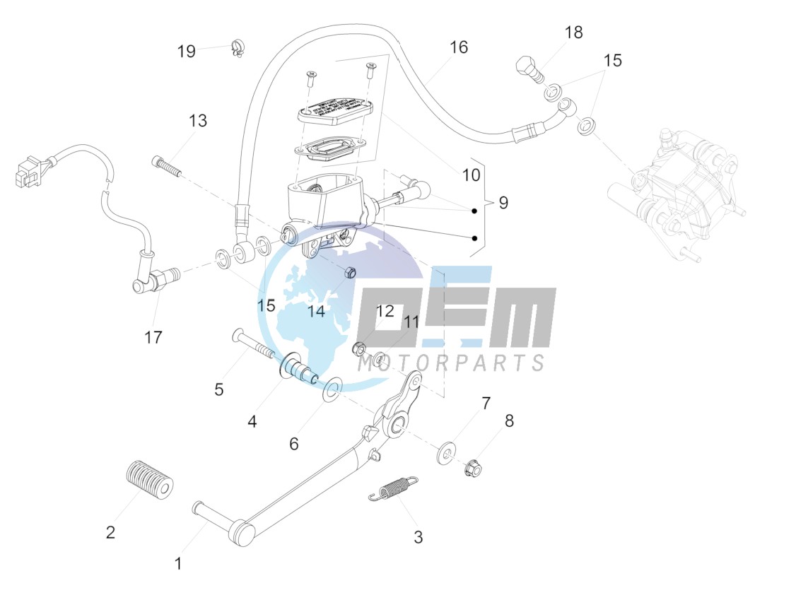 Rear master cylinder