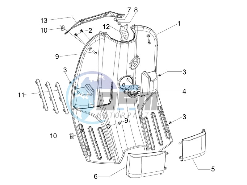 Front glovebox - Knee-guard panel