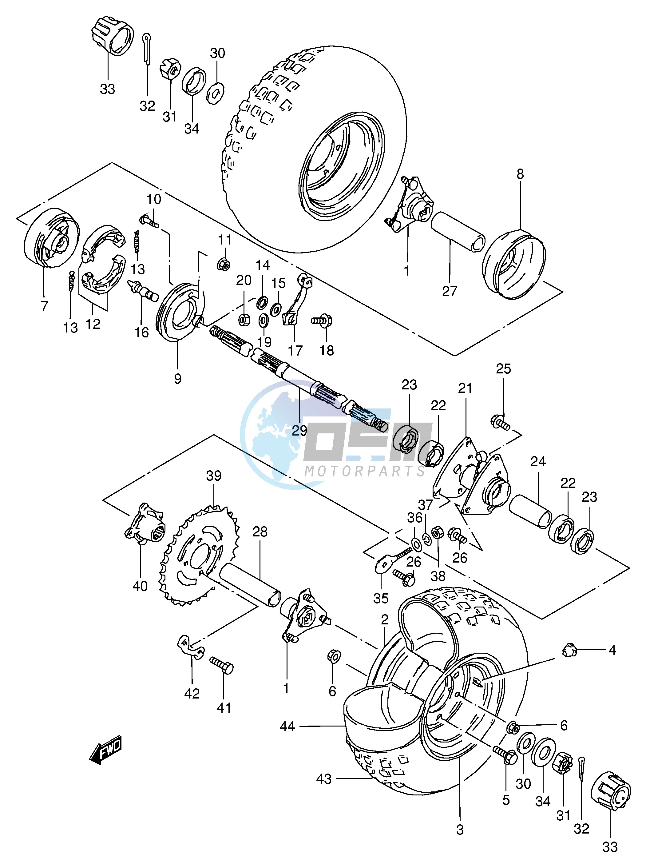 REAR WHEEL (MODEL X Y K1 K2)