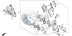 RVF750R drawing FRONT BRAKE CALIPER