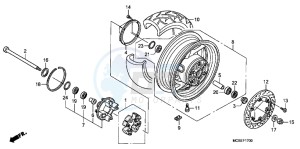 ST1300AC Pan Europoean -ST1300 CH drawing REAR WHEEL