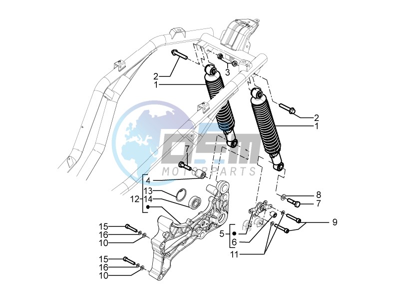 Rear suspension - Shock absorbers