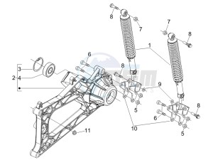 MP3 400 ie mic drawing Rear suspension - Shock absorbers