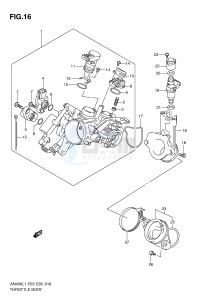 AN400 (E03) Burgman drawing THROTTLE BODY (AN400L1 E3)