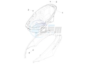 Fly 150 4T 3V ie (APAC) drawing Helmet housing - Undersaddle