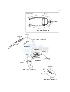 KFX450R KSF450BBF EU drawing Decals(Green)