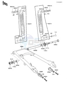 KZ 250 L [CSR BELT] (L1) [CSR BELT] drawing SWING ARM_SHOCK ABSORBERS