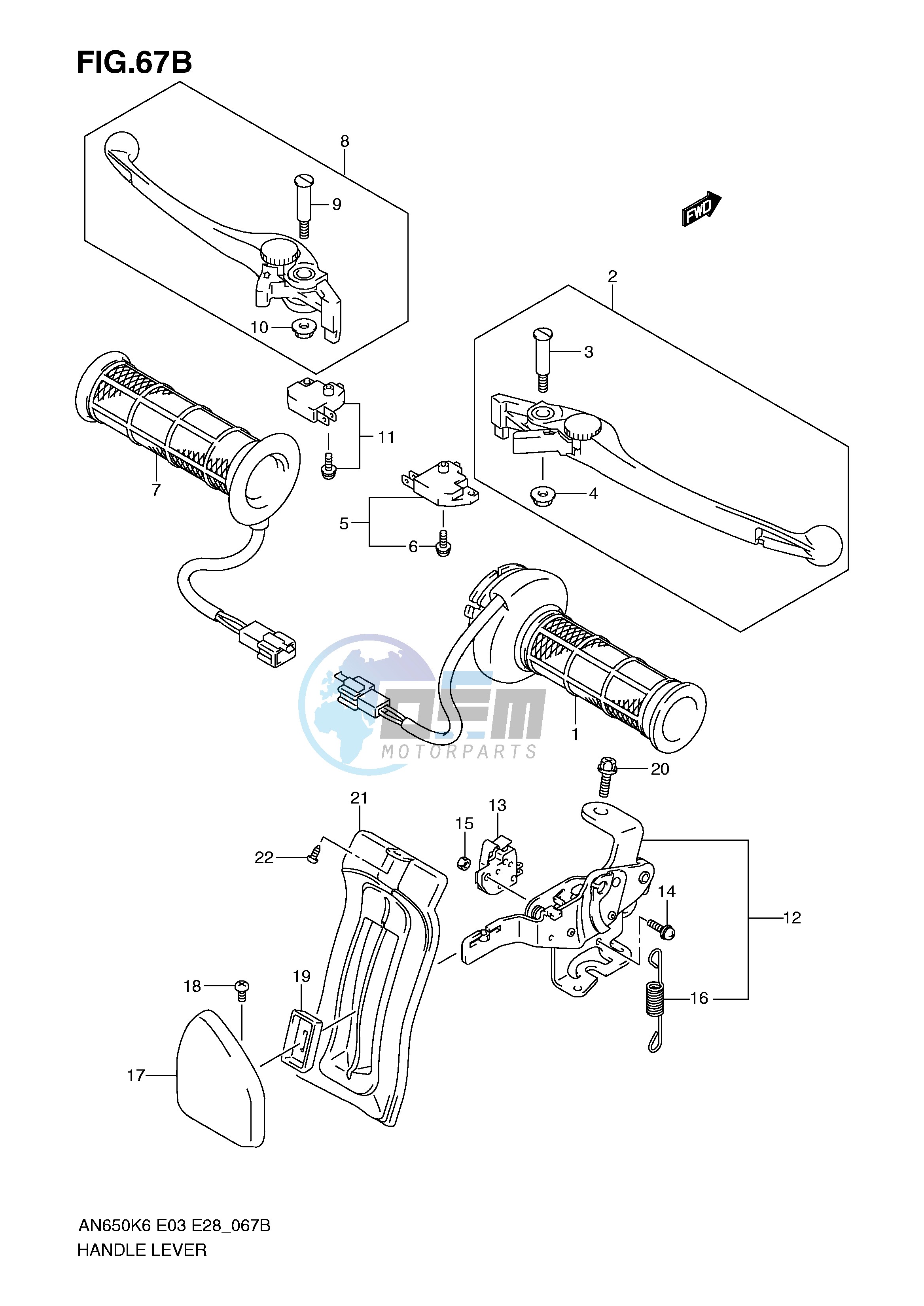 HANDLE LEVER (AN650AK9 AL0 E28)