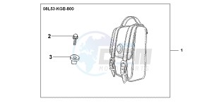 VT750C2BC drawing LEATHER BACKREST BAG