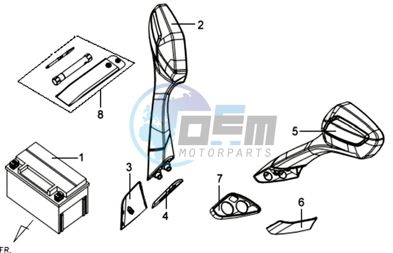 MIRRORS L / R / BATTERY