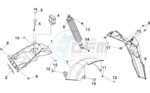 JET SPORT X R 25KMH 50 drawing REAR SUSPENSION - REAR FENDER - MUD GUARD