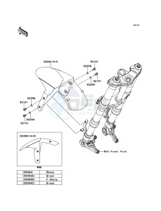 Z1000SX ABS ZX1000HDF FR GB XX (EU ME A(FRICA) drawing Front Fender(s)