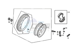 FIDDLE II 50 (25 KM/H) (AF05W4-NL) (E4) (L8-M0) drawing REAR WHEEL / FIDDLE II 50 (25 KM/H) (AF05W4-NL) (E4) (L8-M0)