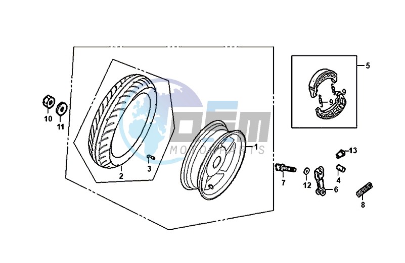 REAR WHEEL / FIDDLE II 50 (25 KM/H) (AF05W4-NL) (E4) (L8-M0)