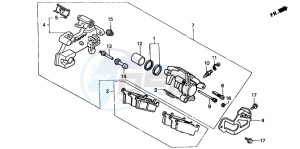 CR80RB drawing REAR BRAKE CALIPER