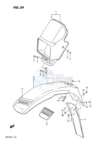 DR125S (E2) drawing HEADLAMP COVER - FRONT FENDER (MODEL H E15,E18,E24,MODEL J E15)