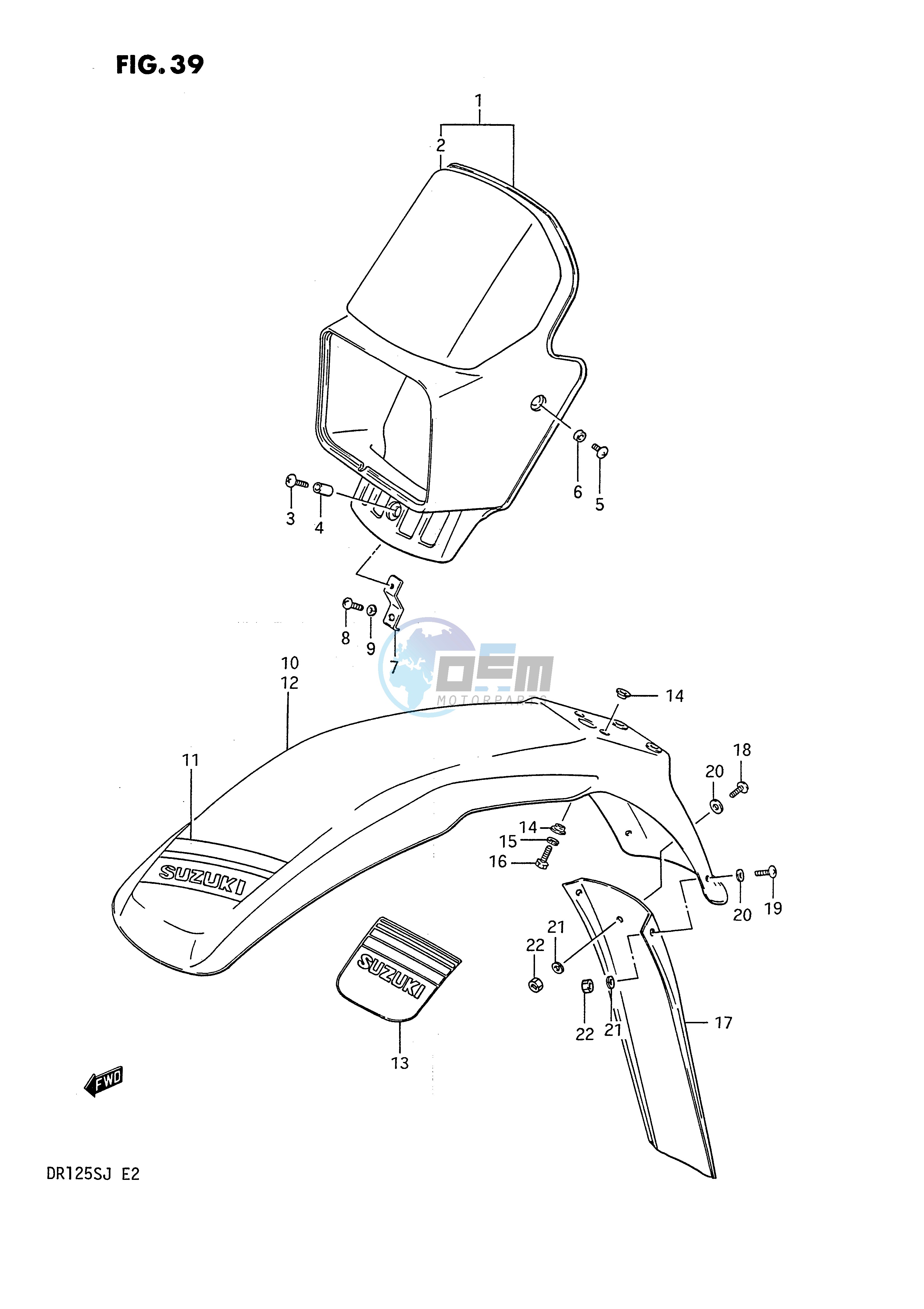 HEADLAMP COVER - FRONT FENDER (MODEL H E15,E18,E24,MODEL J E15)