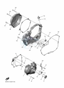 YZ450F (BHR6) drawing CRANKCASE COVER 1