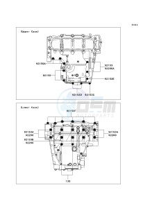 ZX 636 C [NINJA ZX-6R] (C1) C1 drawing CRANKCASE BOLT PATTERN