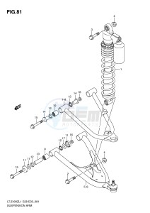 LT-Z400 (E28-E33) drawing SUSPENSION ARM (LT-Z400L1 E28)