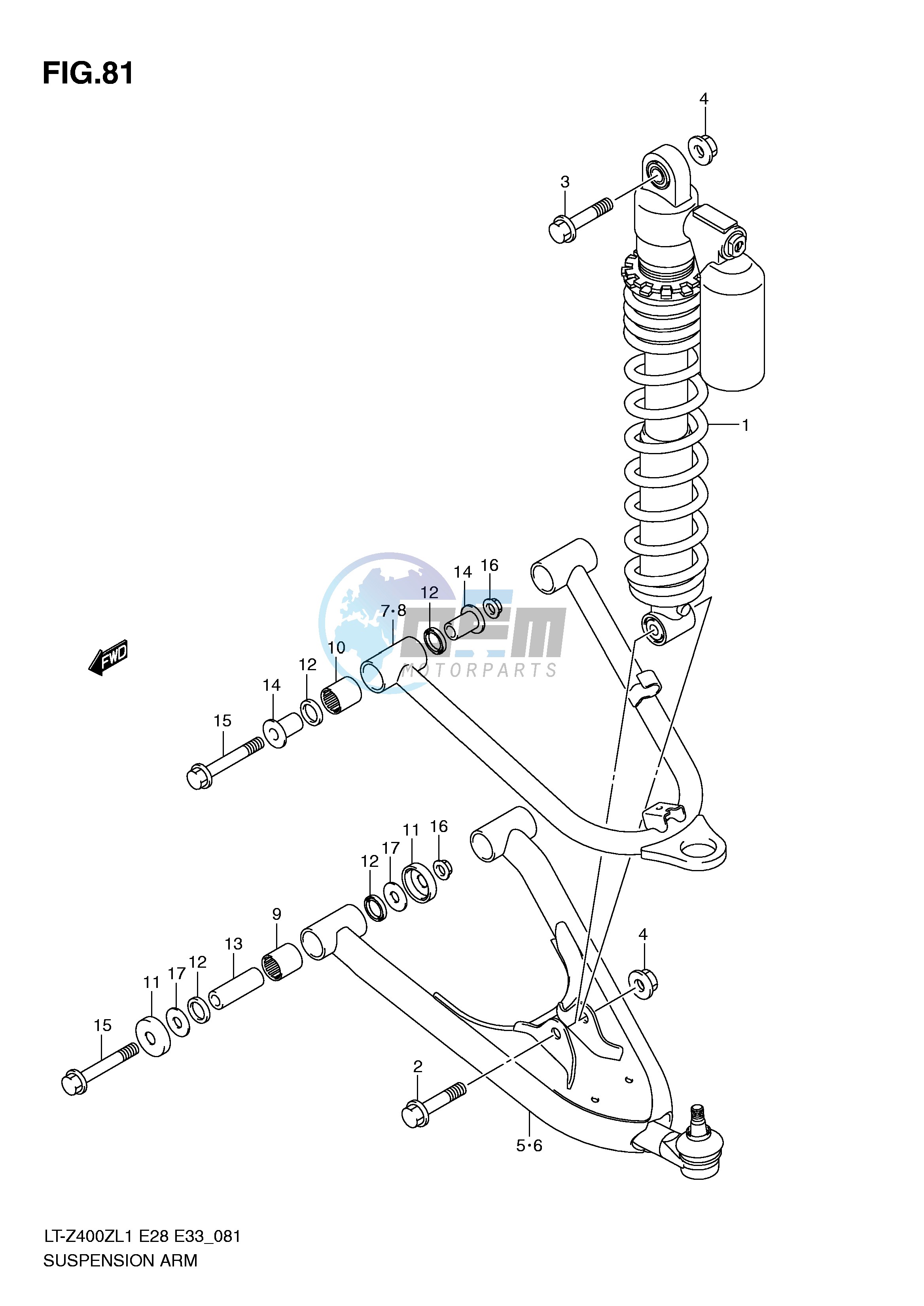 SUSPENSION ARM (LT-Z400L1 E28)