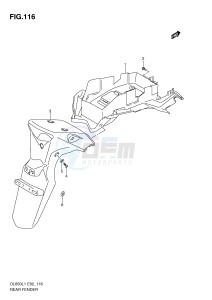 DL650 (E2) V-Strom drawing REAR FENDER (DL650AUEL1 E19)