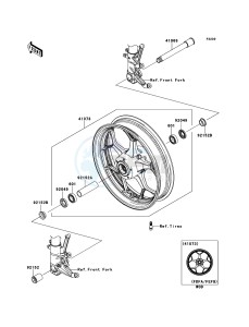 ZZR1400_ABS ZX1400FDF FR GB XX (EU ME A(FRICA) drawing Front Hub