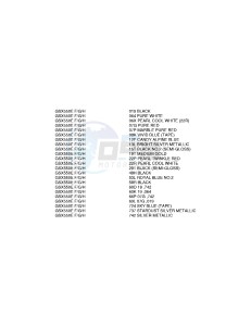 GSX550E (F-G-H) drawing * COLOR CHART *