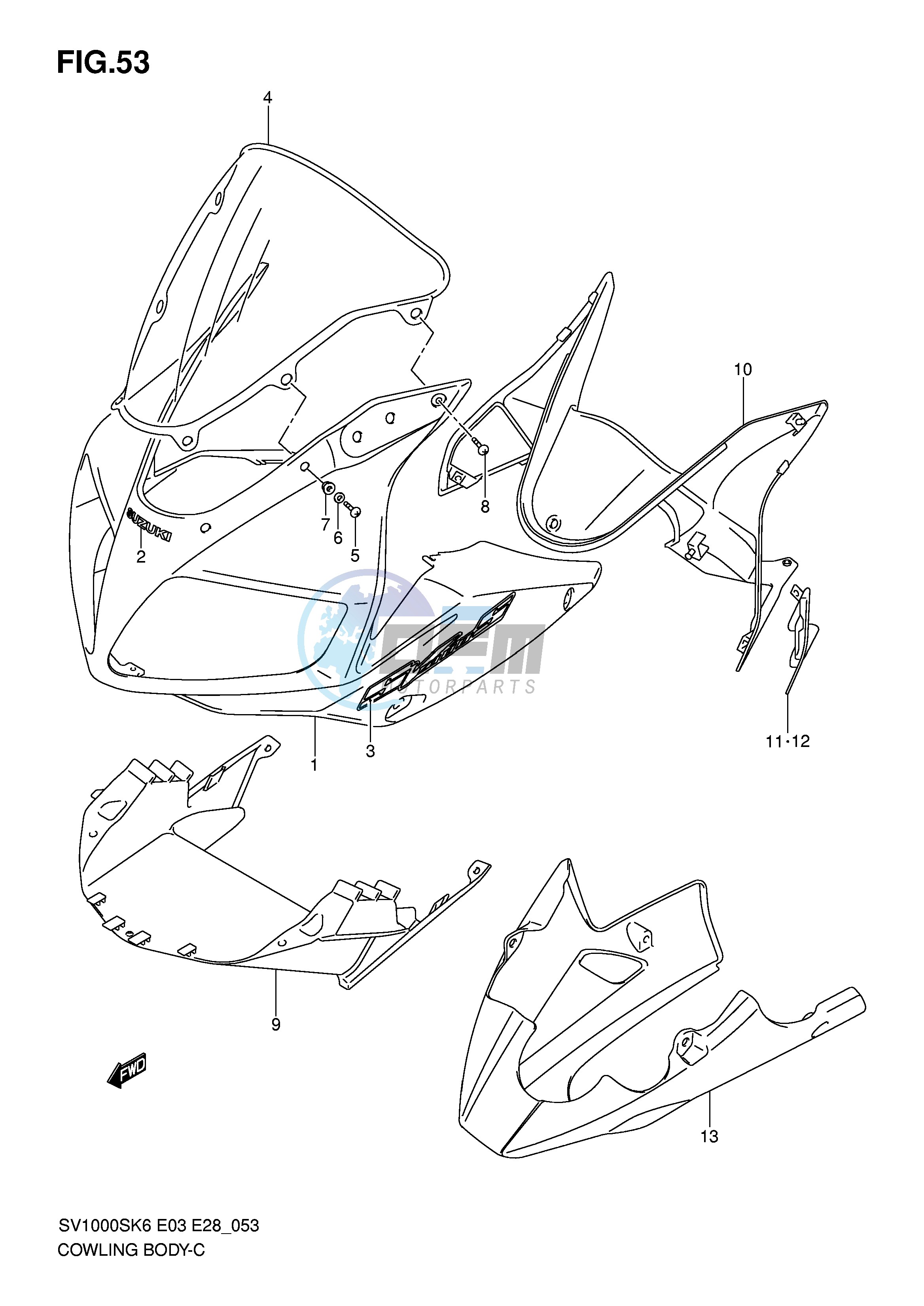 COWLING BODY (SV1000SK6)