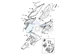 YQ AEROX R 50 drawing SIDE COVERS MY99