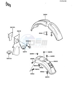 KDX 250 B [KDX250] (B3-B4) [KDX250] drawing FENDERS