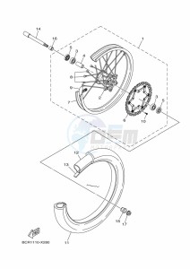 YZ125 (B4XA) drawing FRONT WHEEL