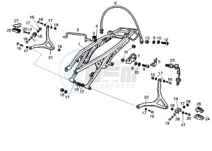 SENDA R - 50 cc drawing REAR FRAME