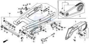 XRV750 AFRICA TWIN drawing SWINGARM/CHAIN CASE