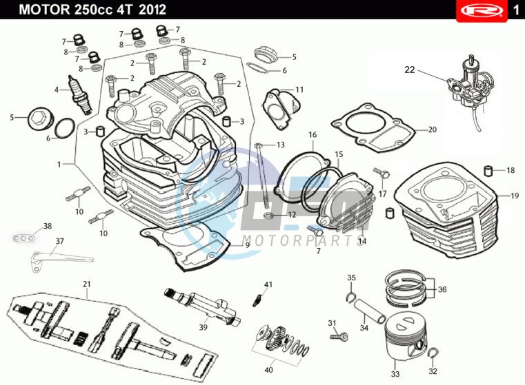 CYLINDER HEAD - CAMSHAFT - CYLINDER - CARBURETOR