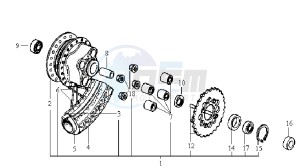 HUSKY 125 drawing REAR WHEEL