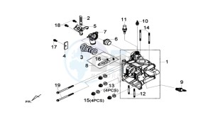 MAXSYM 400 I drawing CYLINDER MET PISTON / CYLINDER GASKETS TOP AND BOTTOM