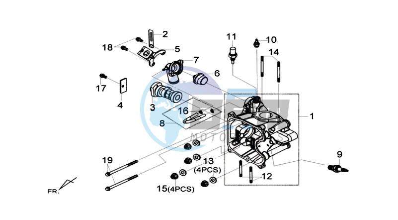 CYLINDER MET PISTON / CYLINDER GASKETS TOP AND BOTTOM