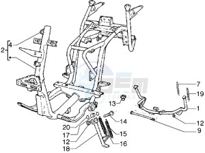 Hexagon 125 GT drawing Central stand - side stand